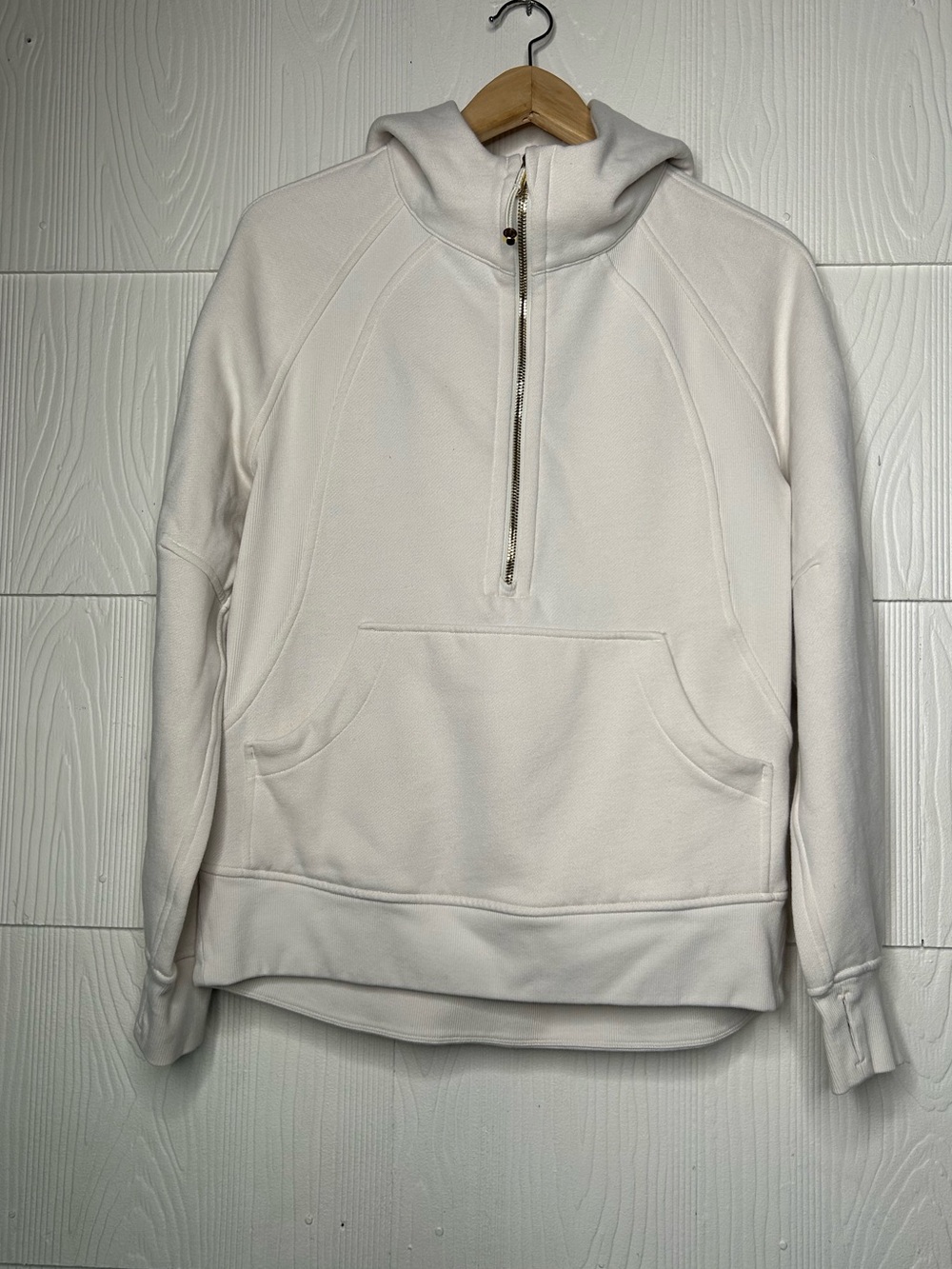 lululemon athletica Off-White Half-Zip Hooded Sweatshirt